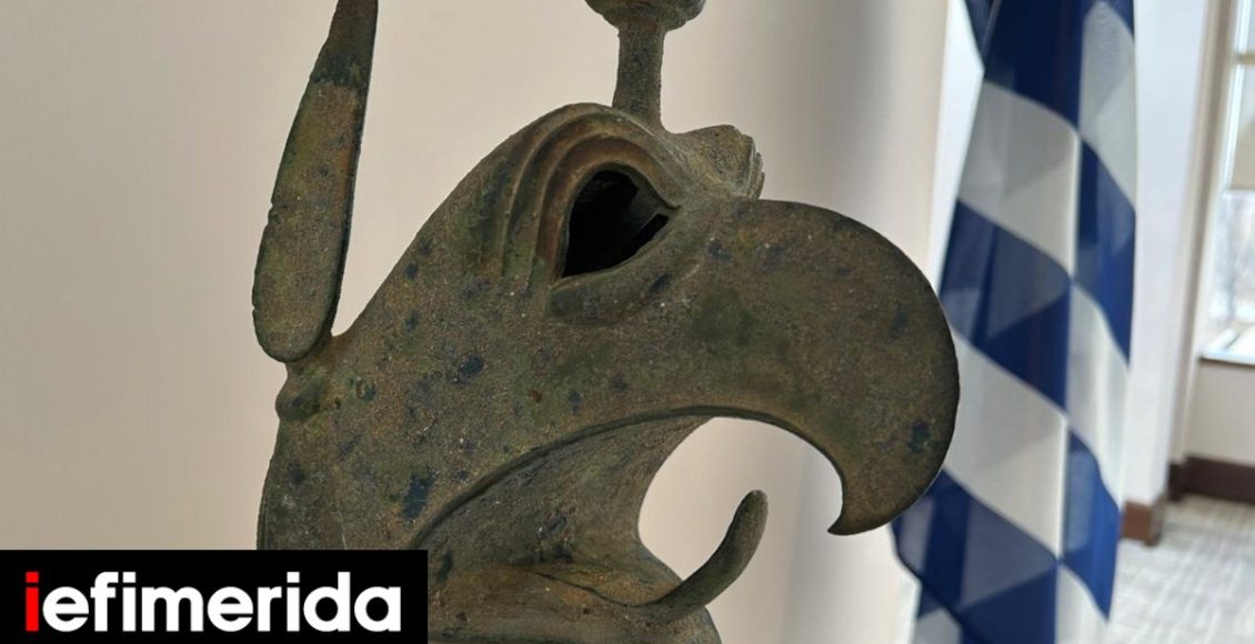 Επιστρέφει-στην-Ελλάδα-από-τη-Νέα-Υόρκη-χάλκινη-κεφαλή-γρύπα-του-650-625-πΧ.-Η-ιστορία-της-[εικόνες]