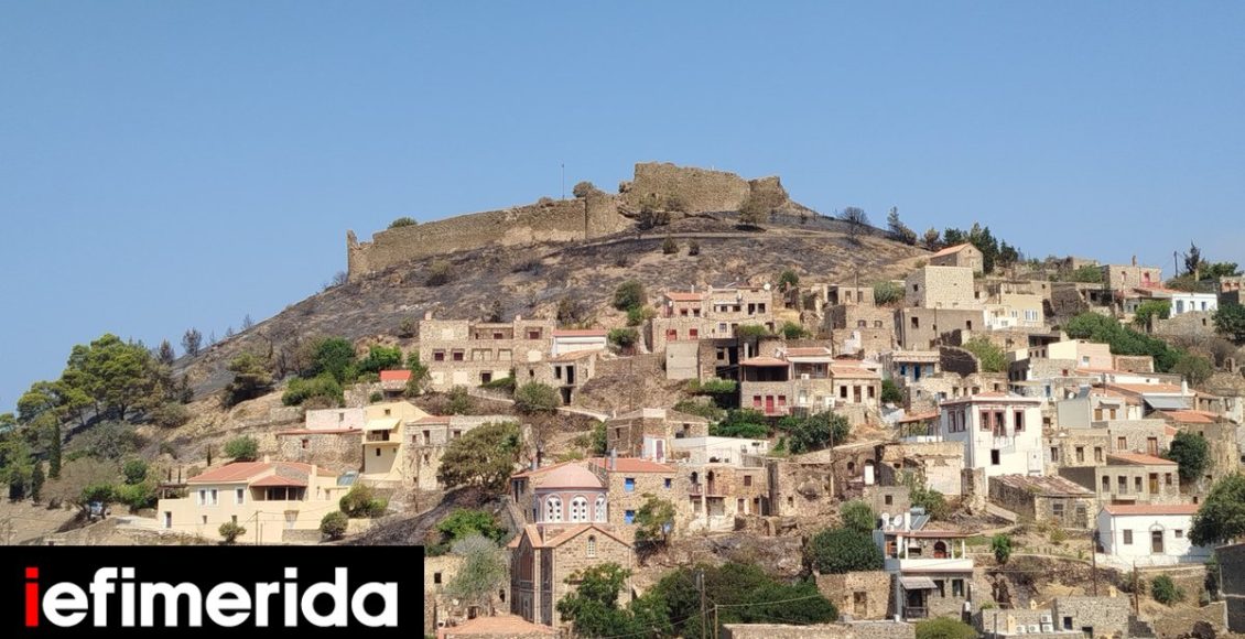 ΥΠΠΟ-για-τη-φωτιά-στη-βόρεια-Χίο:-Μικρής-έκτασης-φθορές-στο-βυζαντινό-ναό-του-Αγίου-Γεωργίου-και-στο-Κάστρο-της-Βολισσού