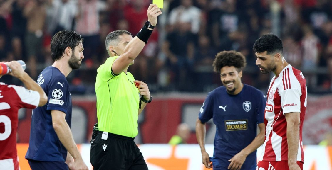 Ολυμπιακός-–-Πάφος:-Η-uefa-εξήγησε-γιατί-η-κόκκινη-κάρτα-στον-Ταρέμι-έγινε-κίτρινη