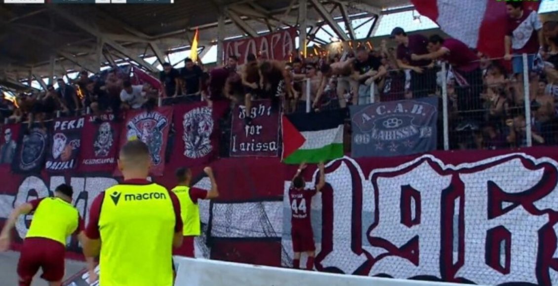 ΑΕΛ-–-ΑΕΚ:-Φίλησε-σημαία-της-Παλαιστίνης-ο-Τσάκλα-μετά-το-1-1