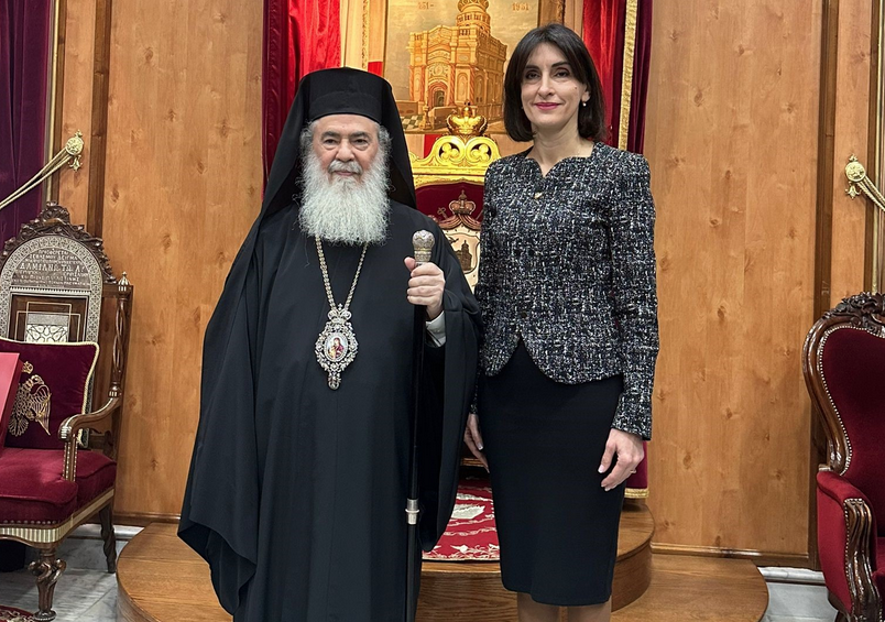 Συνάντηση-Πατριάρχη-Ιεροσολύμων-με-την-Υπουργό-Εξωτερικών-της-Γεωργίας