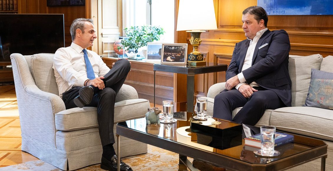 Συνάντηση-Μητσοτάκη-με-τον-πρόεδρο-της-euroleague-basketball,-Ντέγιαν-Μποντιρόγκα