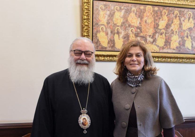 Η-Υπουργός-Κοινωνικών-Υποθέσεων-και-Εργασίας-της-Συρίας-στον-Πατριάρχη-Αντιοχείας