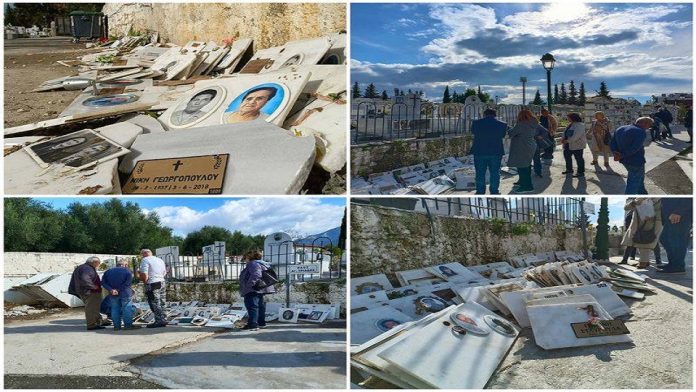 Εικόνες-ντροπής-στο-Κοιμητήριο-Καλαμάτας-–-Βεβήλωσαν-τη-μνήμη-των-κεκοιμημένων