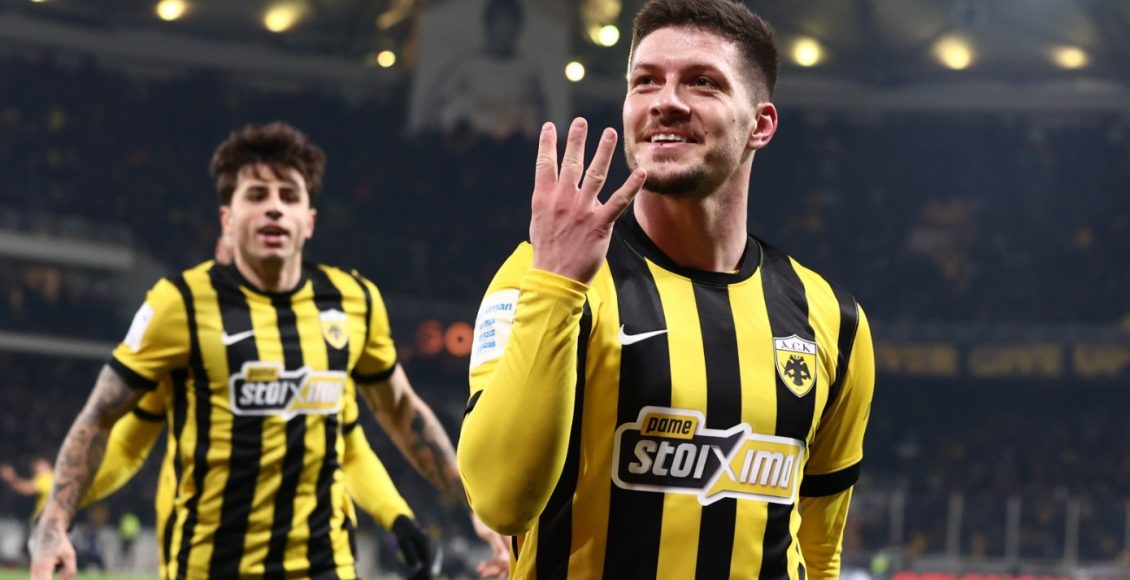 Συντριβή-του-Παναθηναϊκού,-4-0-από-την-ΑΕΚ-με-4-γκολ-του-απίστευτου-Γιόβιτς