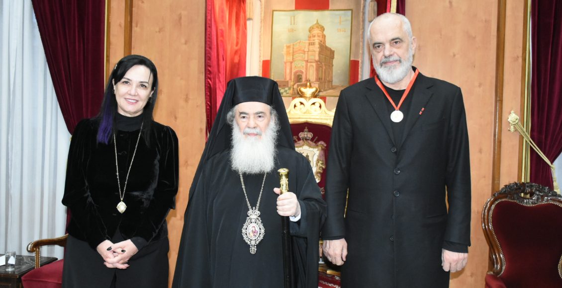 Ο-Πατριάρχης-Ιεροσολύμων-υποδέχθηκε-τον-Πρωθυπουργό-της-Αλβανίας-Έντι-Ράμα