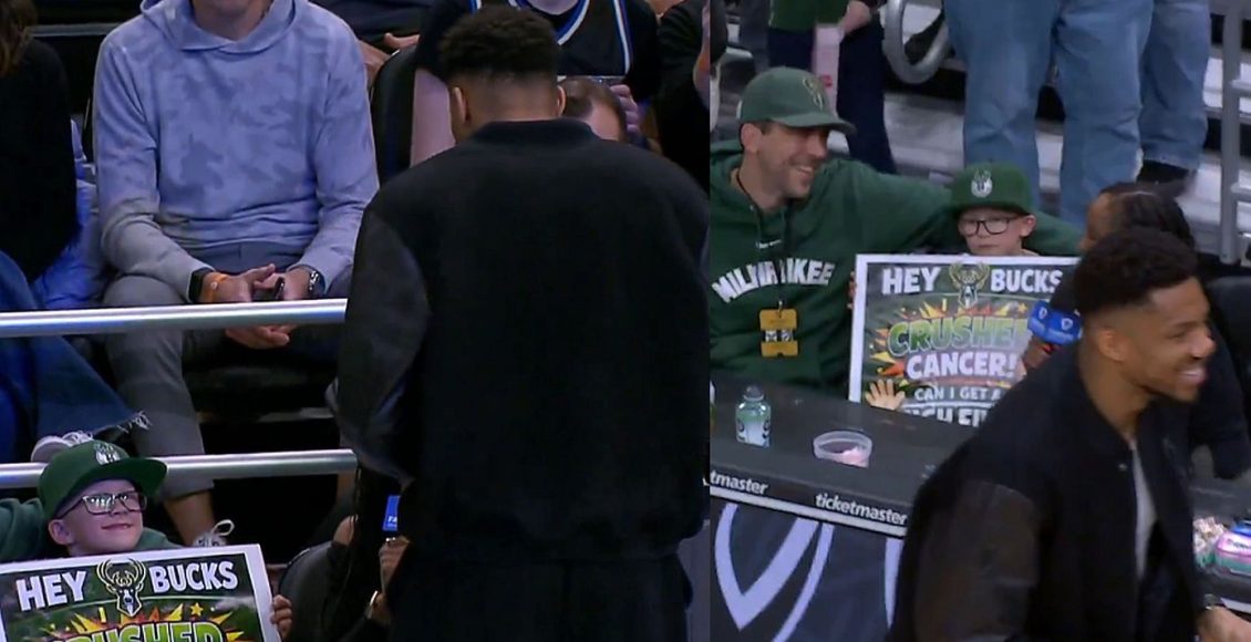 Γιάννης-Αντετοκούνμπο:-Συγκινητική-στιγμή-με-ένα-μικρό-φίλο-των-Μπακς-που-νίκησε-τον-καρκίνο-–-«Έχει-πολλή-δύναμη»