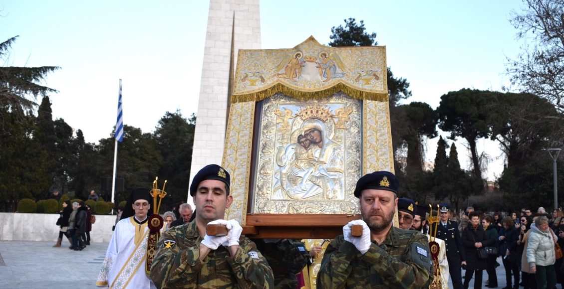 Υποδοχή-πιστού-αντιγράφου-της-Παναγίας-“Άξιον-Εστί”-στην-Κομοτηνή