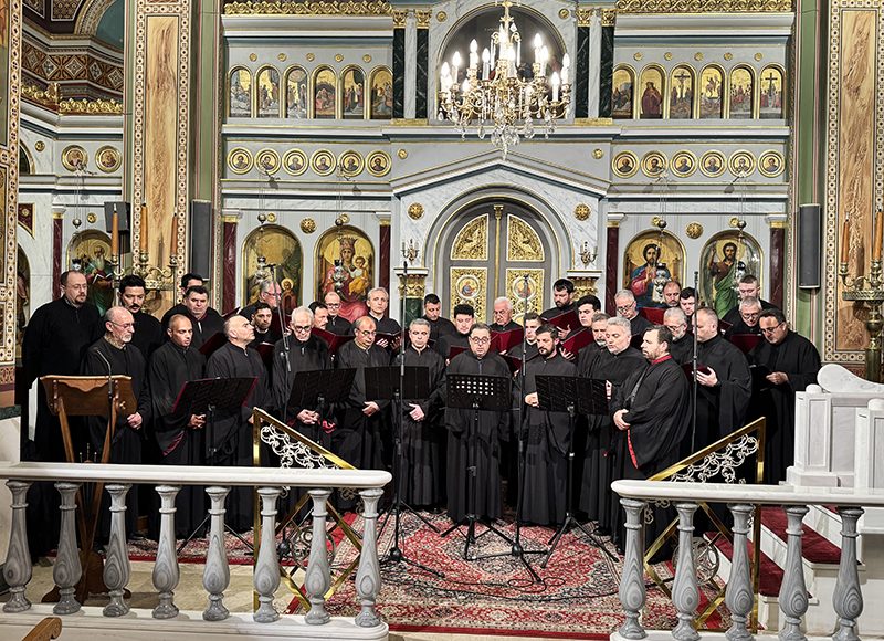 Η-Βυζαντινή-Χορωδία-Ιεράς-Μητροπόλεως-Μεσογαίας-και-Λαυρεωτικής,-στην-Ευαγγελίστρια-Πειραιώς