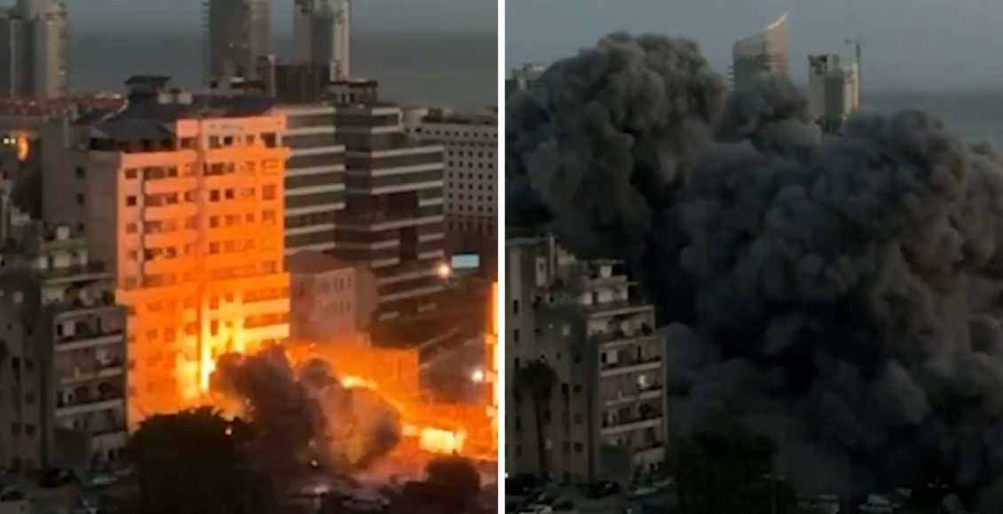 Κατάρρευσή-πολυωρόφου-κτιρίου-στη-Βηρυτό-μετά-από-ισραηλινό-βομβαρδισμό