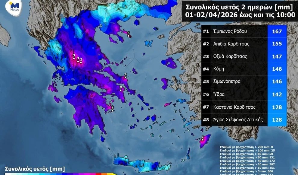 Μεγάλα-ύψη-βροχής-σε-πολλές-περιοχές-της-Ελλάδας-λόγω-της-κακοκαιρίας-«erminio»-–-«Πνίγηκε»-η-Ρόδος