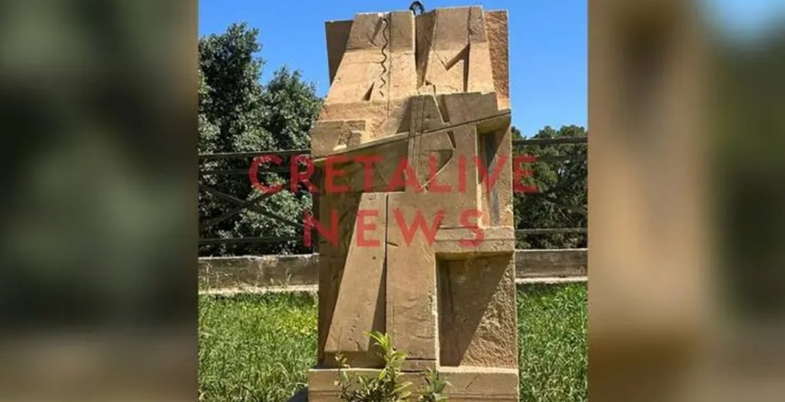 Άγνωστοι-αποκεφάλισαν-την-προτομή-του-Νίκου-Ξυλούρη-στο-κέντρο-του-Ηρακλείου