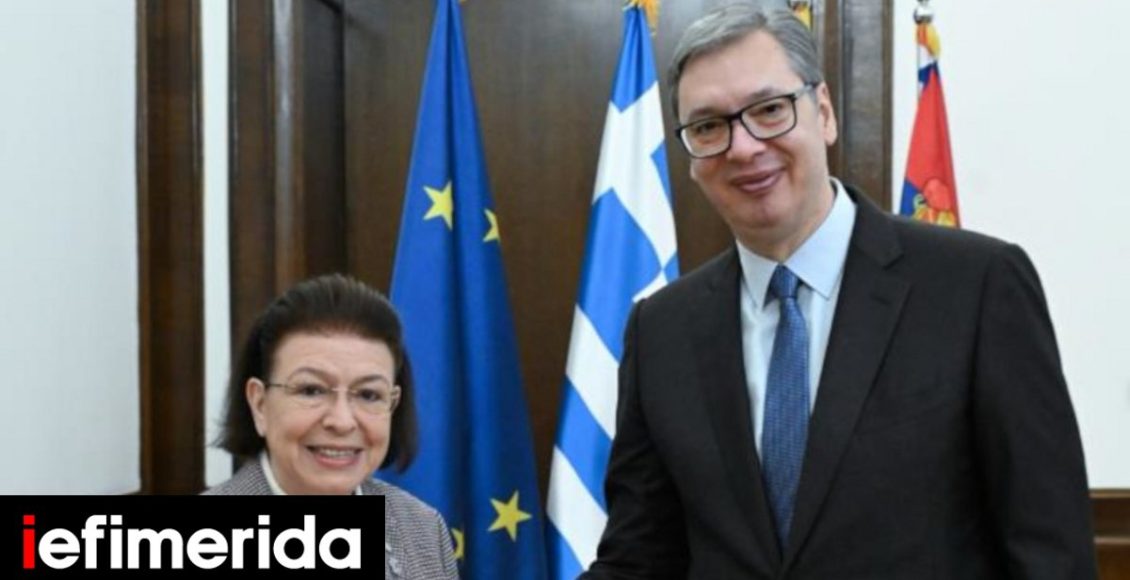 Στη-Σερβία-η-Λ-Μενδώνη-συναντήθηκε-με-Βούτσιτς-Επίσημη-τελετή-υποδοχής-επτά-εμβληματικών-κειμηλίων-του-Αγ.-Όρους