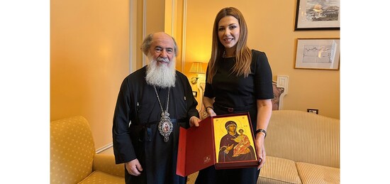 Συνάντηση-της-Υπουργού-Παιδείας-Σοφίας-Ζαχαράκη-με-τον-Πατριάρχη-Ιεροσολύμων