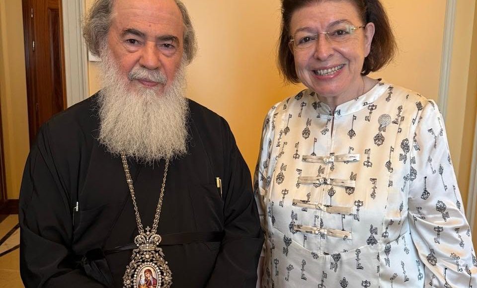 Συνάντηση-Πατριάρχη-Ιεροσολύμων-με-την-Υπουργό-Πολιτισμού-Λίνα-Μενδώνη