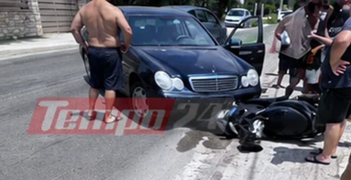 Τροχαίο-στον-Πύργο:-Μηχανή-«καρφώθηκε»-σε-αυτοκίνητο-στα-Βραχνέικα-–-Σε-σοβαρή-κατάσταση-ο-μοτοσικλετιστής