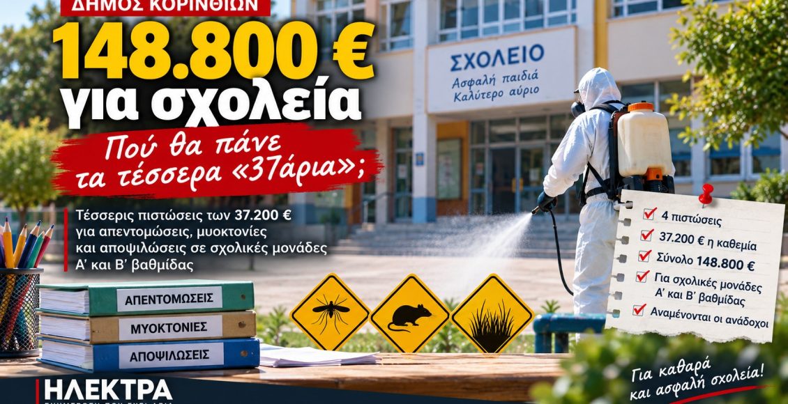 Δήμος-Κορινθίων:-148.800-e-για-απεντομώσεις,-μυοκτονίες-και-αποψιλώσεις-–-Πού-θα-πάνε-τα-τέσσερα-«37άρια»;