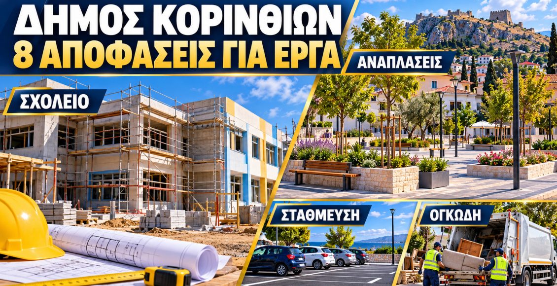 Δήμος-Κορινθίων:-Οκτώ-αποφάσεις-για-σχολεία,-αναπλάσεις-και-υποδομές